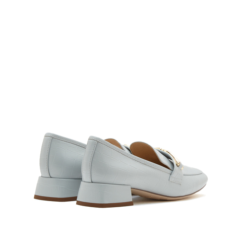 思加图2023春季新款英伦风乐福鞋粗跟一脚蹬女皮鞋9SC96AA3