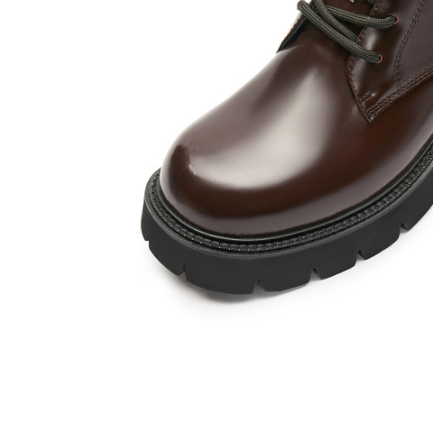 思加图2023冬季新款英伦风马丁靴短靴厚底增高时装靴女皮靴子S8829DD3