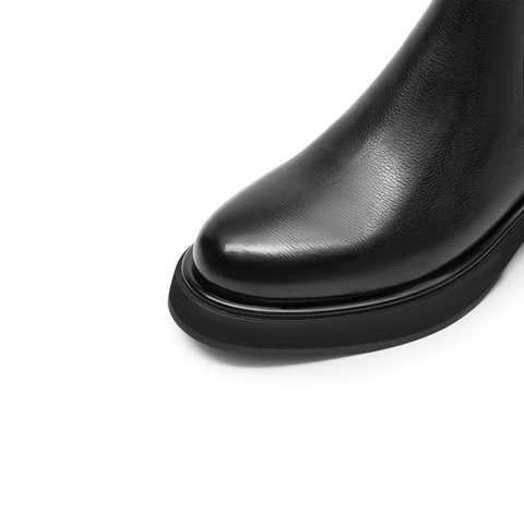 思加图2023冬季新款英伦风切尔西靴短靴粗跟时装靴女靴D9930DD3