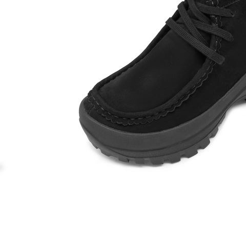 思加图2023冬季新款英伦风袋鼠鞋圆头厚底鞋短靴工装靴女靴S4365DD3
