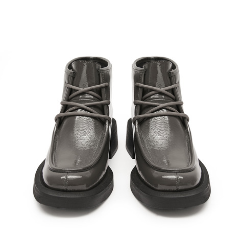 思加图2023冬季新款复古袋鼠鞋低靴裸靴时装靴粗跟女靴子S2257DD3