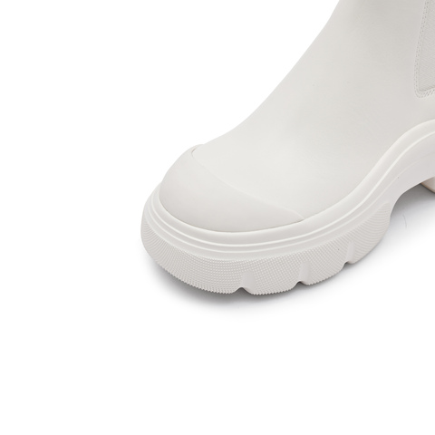 思加图2023冬季新款甜酷切尔西靴烟筒靴奶油鞋短靴厚底女靴ESF01DD3