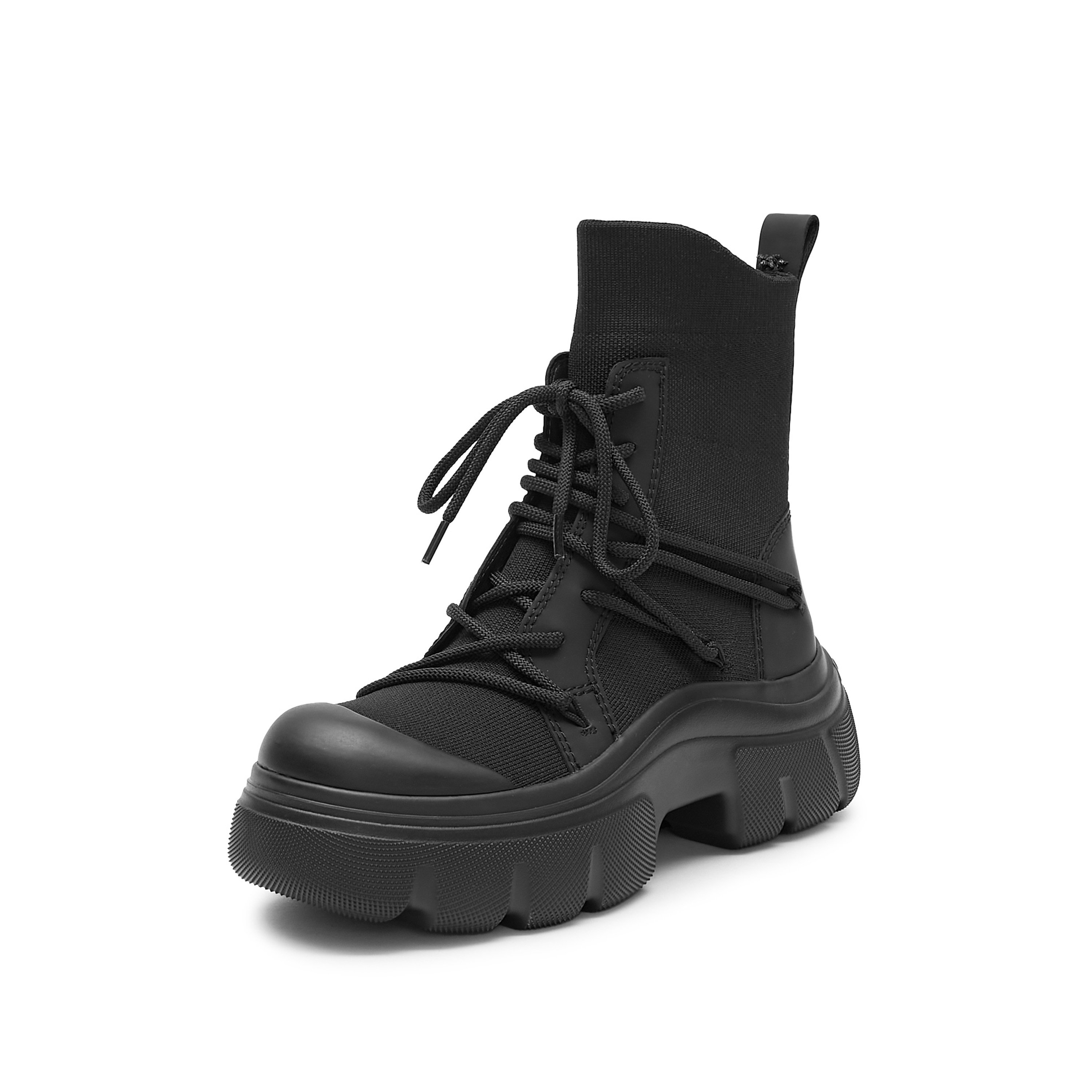思加图2023冬季新款甜酷弹力靴袜靴短靴瘦瘦靴厚底女靴子ESF02DD3