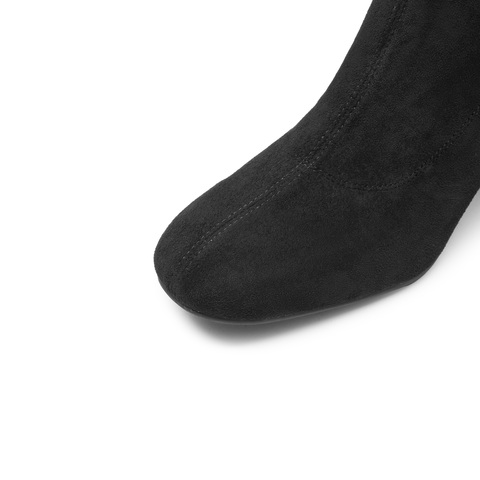 思加图2023冬季新款时尚过膝靴超长靴瘦瘦靴粗跟黑色女靴ERD03DC3