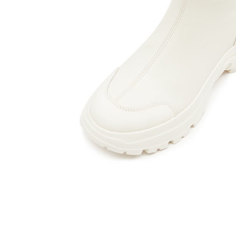 思加图2023冬季新款交响海豚奶油鞋中筒靴瘦瘦靴厚底增高时装靴女靴EFU26DZ3