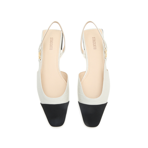 思加图2023春季新款优雅通勤后空凉鞋低跟一脚蹬单鞋女鞋EDO03AH3