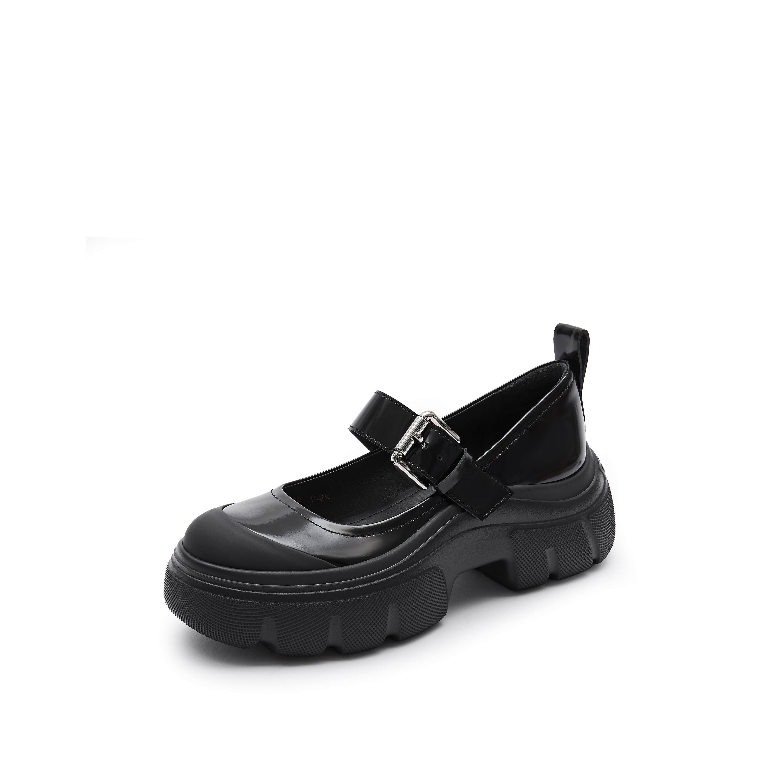 思加图2024春季新款复古浅口玛丽珍鞋厚底黑色小皮鞋女单鞋ESF12AQ4