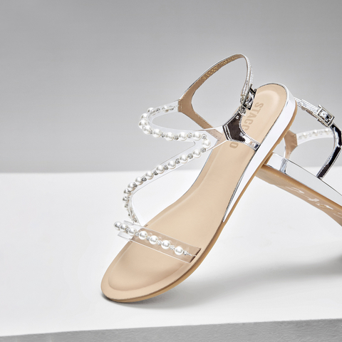 思加图2024夏季新款仙女氧气鞋一字带凉鞋平底鞋罗马凉鞋女鞋9JI57BL4