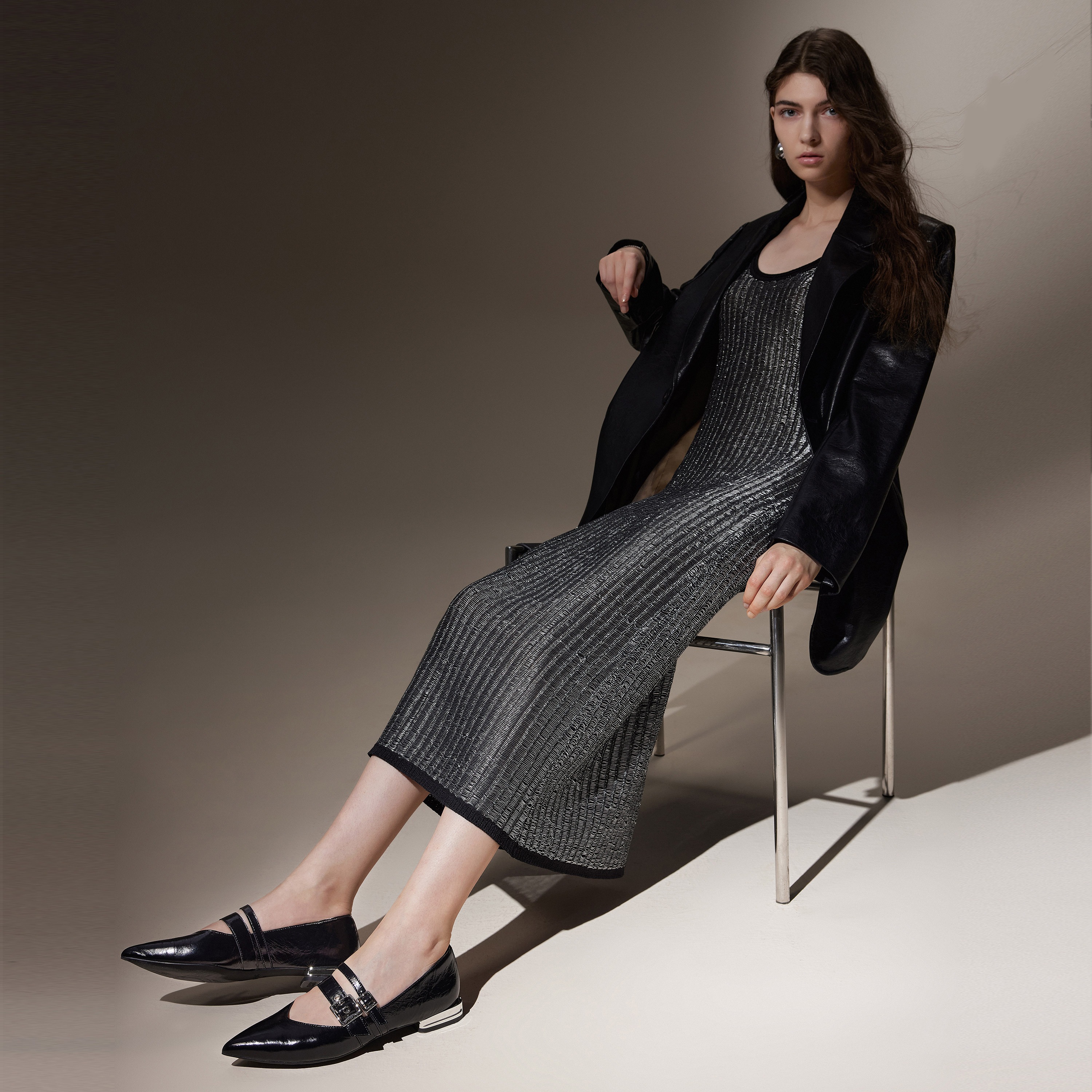 思加图2024秋季新款Nikita平底鞋优雅玛丽珍鞋尖头浅口鞋女单鞋9A950CQ4