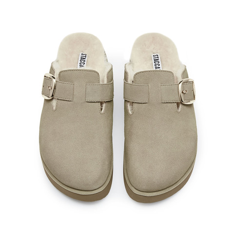 思加图2024秋季新款复古勃肯鞋穆勒拖厚底增高拖鞋毛里女鞋EN312CH4