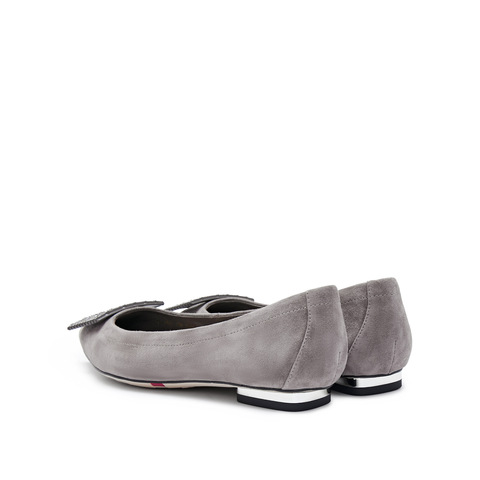 思加图2024秋季新款气质尖头单鞋平底鞋浅口鞋通勤女皮鞋9A948CQ4