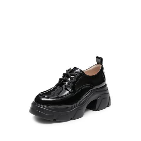 思加图2024秋季新款复古牛津鞋厚底增高JK小皮鞋女单鞋J3468CM4