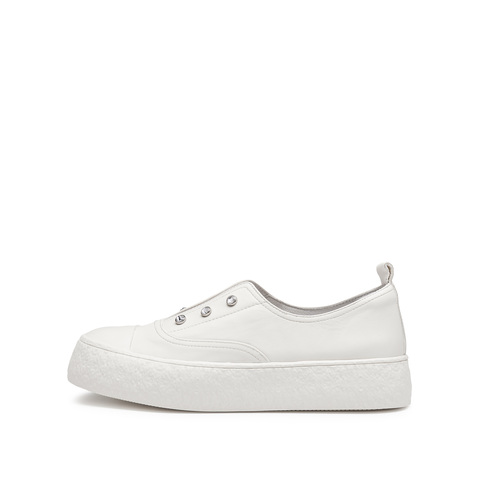 思加图2024秋季新款百搭板鞋小白鞋厚底休闲鞋一脚蹬女鞋F1386CA4