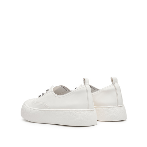 思加图2024秋季新款百搭板鞋小白鞋厚底休闲鞋一脚蹬女鞋F1386CA4