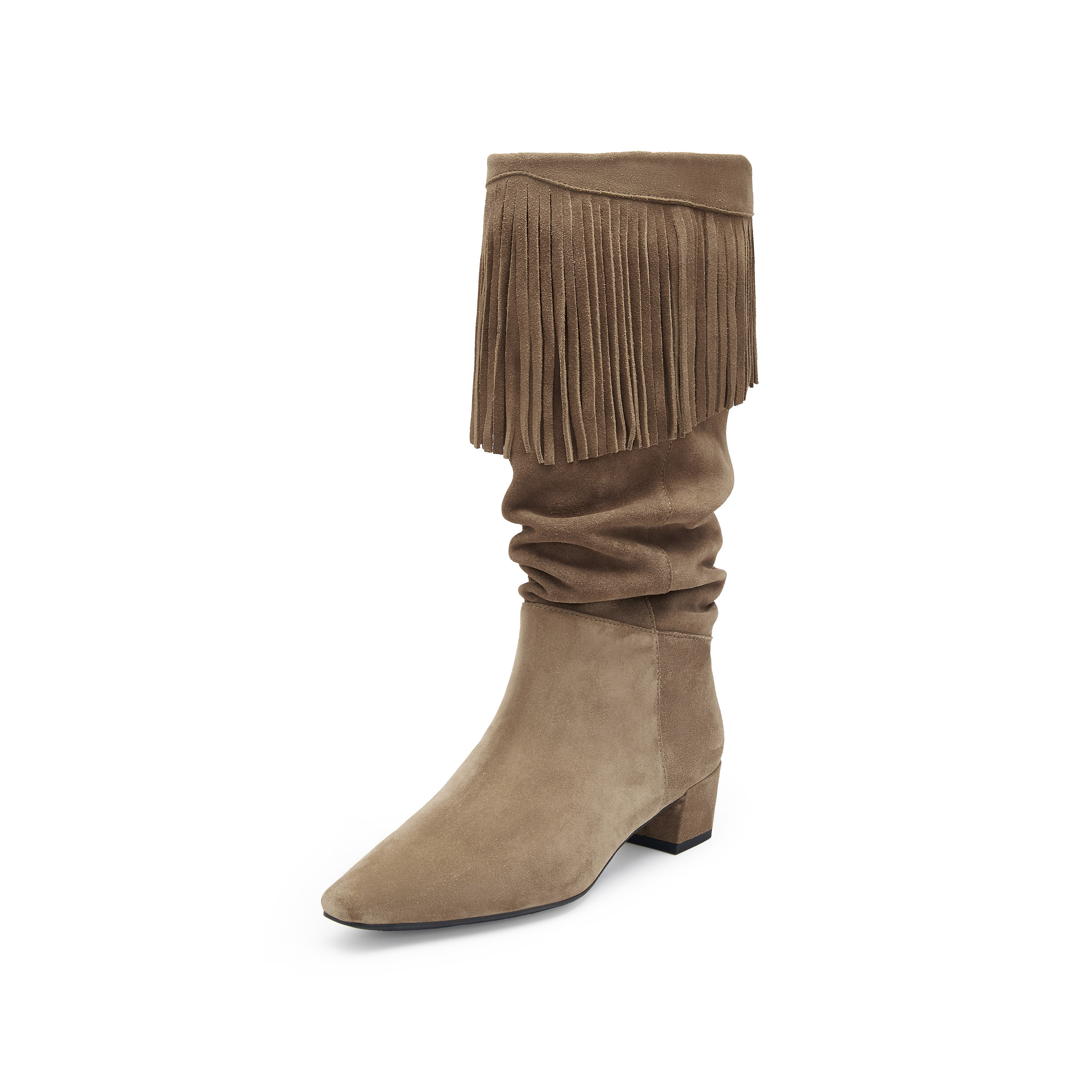 思加图2024冬季新款吉普赛女郎牛仔靴复古长靴高筒靴女靴9W002DG4