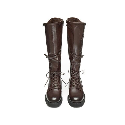 思加图2024冬季新款玫瑰骑士靴长靴高筒靴时装靴女皮靴9Y002DG4