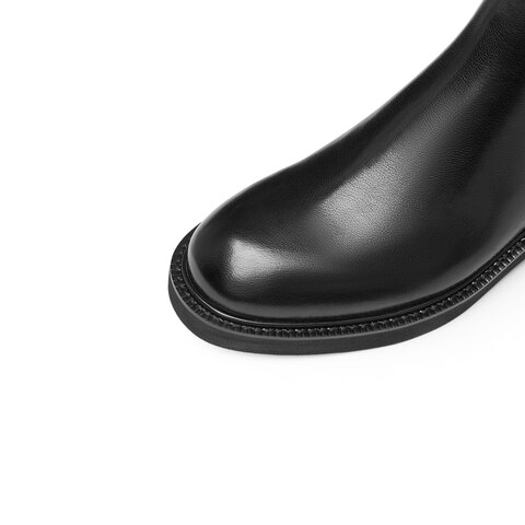 思加图2024冬季新款约克靴英伦风切尔西靴短靴低靴粗跟男靴子E1K09DD4