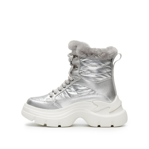 思加图2024冬季新款复古雪地靴保暖短靴厚底增高女时装靴L2413DD4