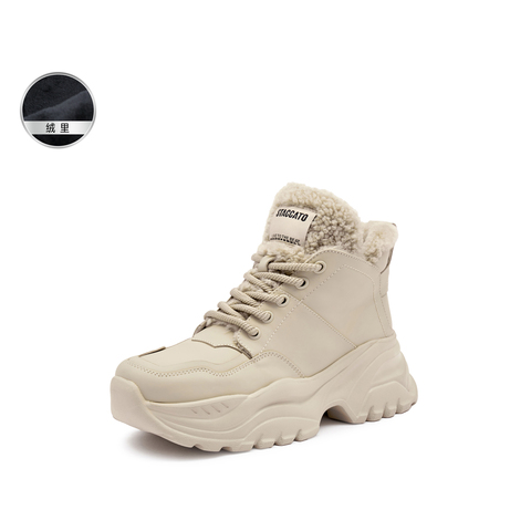 思加图2024冬季新款时尚雪地靴马丁靴厚底保暖短靴女靴子S6835DD4