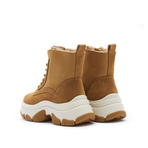 思加图2024冬季新款复古雪地靴保暖毛里短靴厚底时装靴S1116DD4