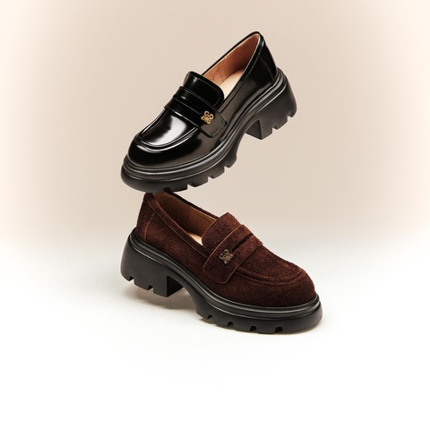 思加图2024秋季复古乐福鞋一脚蹬厚底增高小皮鞋单鞋女鞋J1883CA4