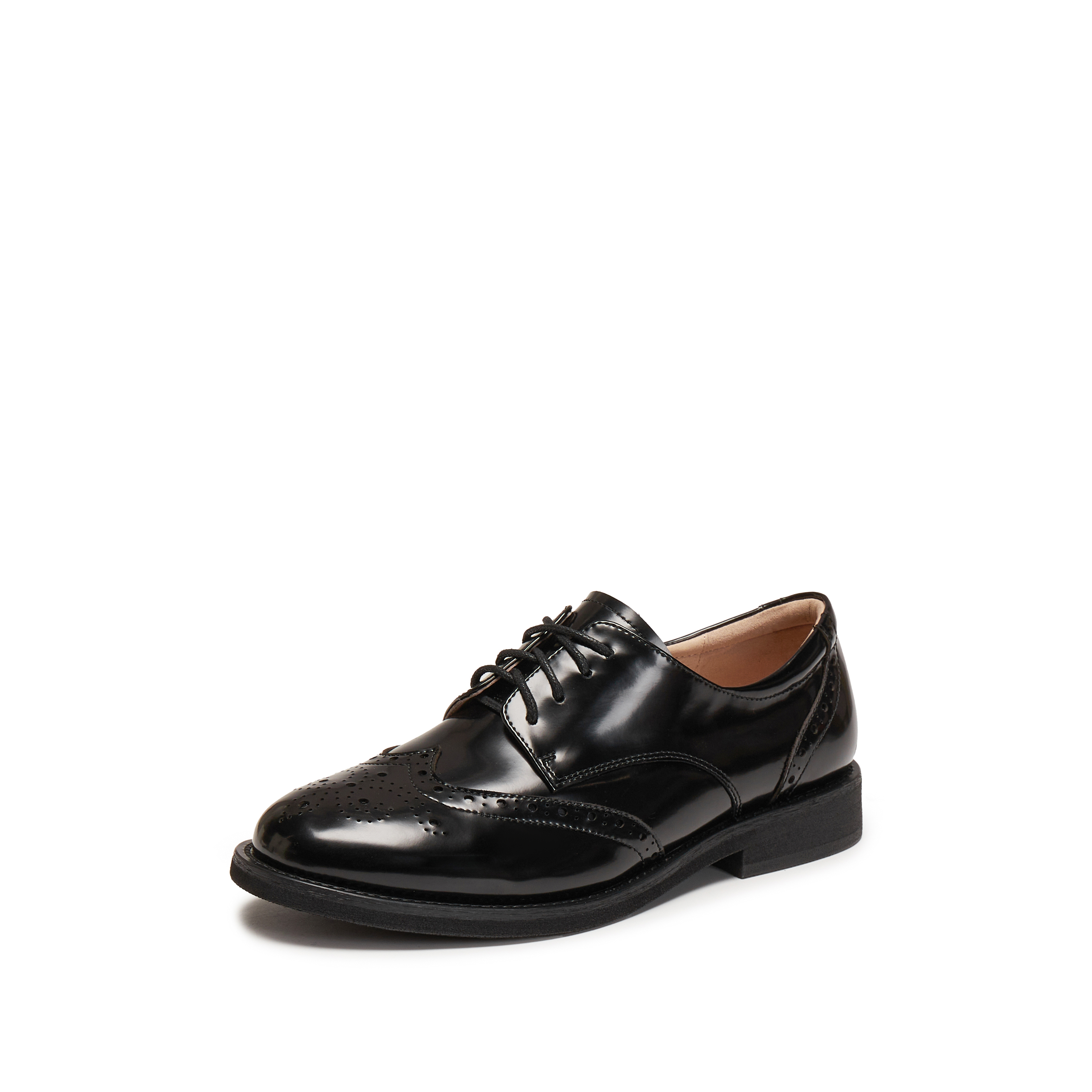 思加图2025冬季新款英伦风牛津鞋小皮鞋粗跟单鞋女鞋J5312CM4