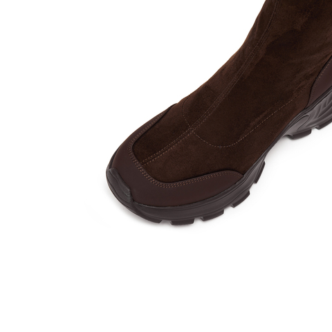 思加图2024冬季复古运动靴短靴厚底增高时装靴女靴子Y2139DD4