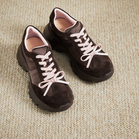 思加图2024秋季甜酷老爹鞋厚底增高运动休闲鞋系带女鞋子Y2457CM4