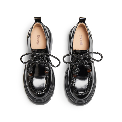 思加图2024秋季复古袋鼠鞋深口鞋厚底增高皮鞋单鞋女鞋子J1881CM4