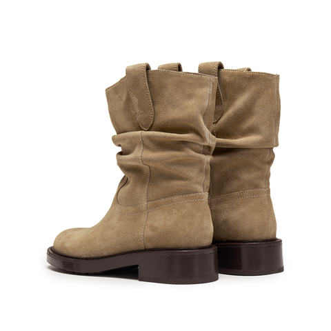 思加图2024冬季复古西部牛仔靴中靴时装靴粗跟靴女靴子B8185DZ4