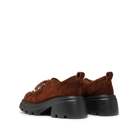 思加图2024秋季复古袋鼠鞋深口鞋厚底增高皮鞋单鞋女鞋子J1881CM4