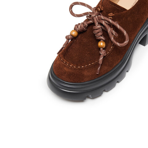 思加图2024秋季复古袋鼠鞋深口鞋厚底增高皮鞋单鞋女鞋子J1881CM4