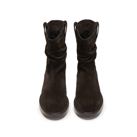 思加图2024冬季复古西部牛仔靴中靴时装靴粗跟靴女靴子B8185DZ4