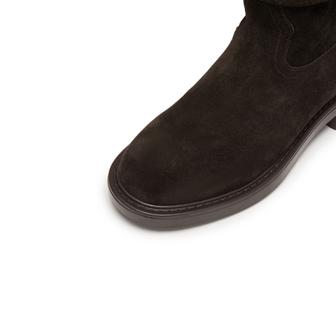 思加图2024冬季复古西部牛仔靴中靴时装靴粗跟靴女靴子B8185DZ4