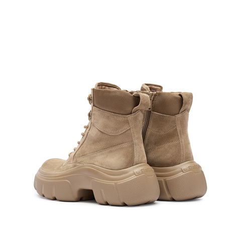 思加图2024冬季新款复古工装靴马丁靴短靴厚底时装靴女靴ESF07DD4