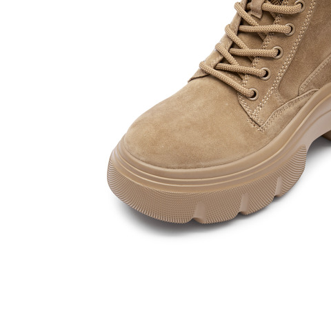 思加图2024冬季新款复古工装靴马丁靴短靴厚底时装靴女靴ESF07DD4