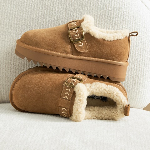 思加图2024冬季复古勃肯鞋厚底增高加绒保暖深口鞋女鞋J2022DM4