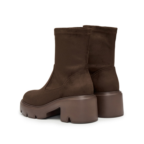 思加图2024冬季新款复古弹力靴中靴瘦瘦靴厚底增高女靴子F0512DZ4