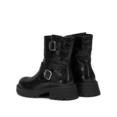 思加图2024冬季英伦风工装靴中筒靴厚底增高时装靴女靴子J3258DZ4