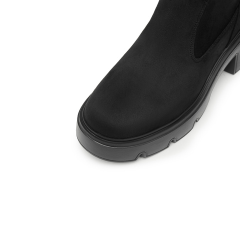 思加图2024冬季新款复古弹力靴中靴瘦瘦靴厚底增高女靴子F0512DZ4