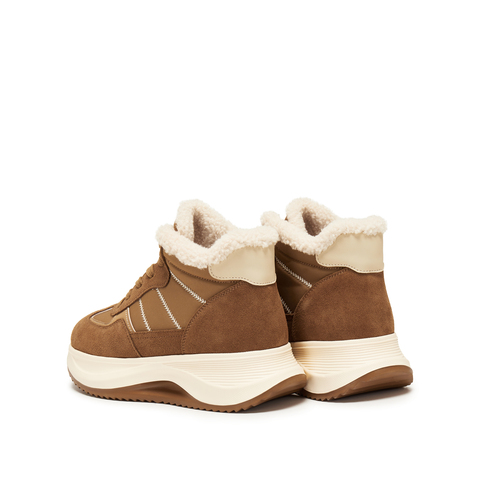 思加图2024冬季复古运动靴短靴厚底增高时装靴保暖女靴子B2558DD4