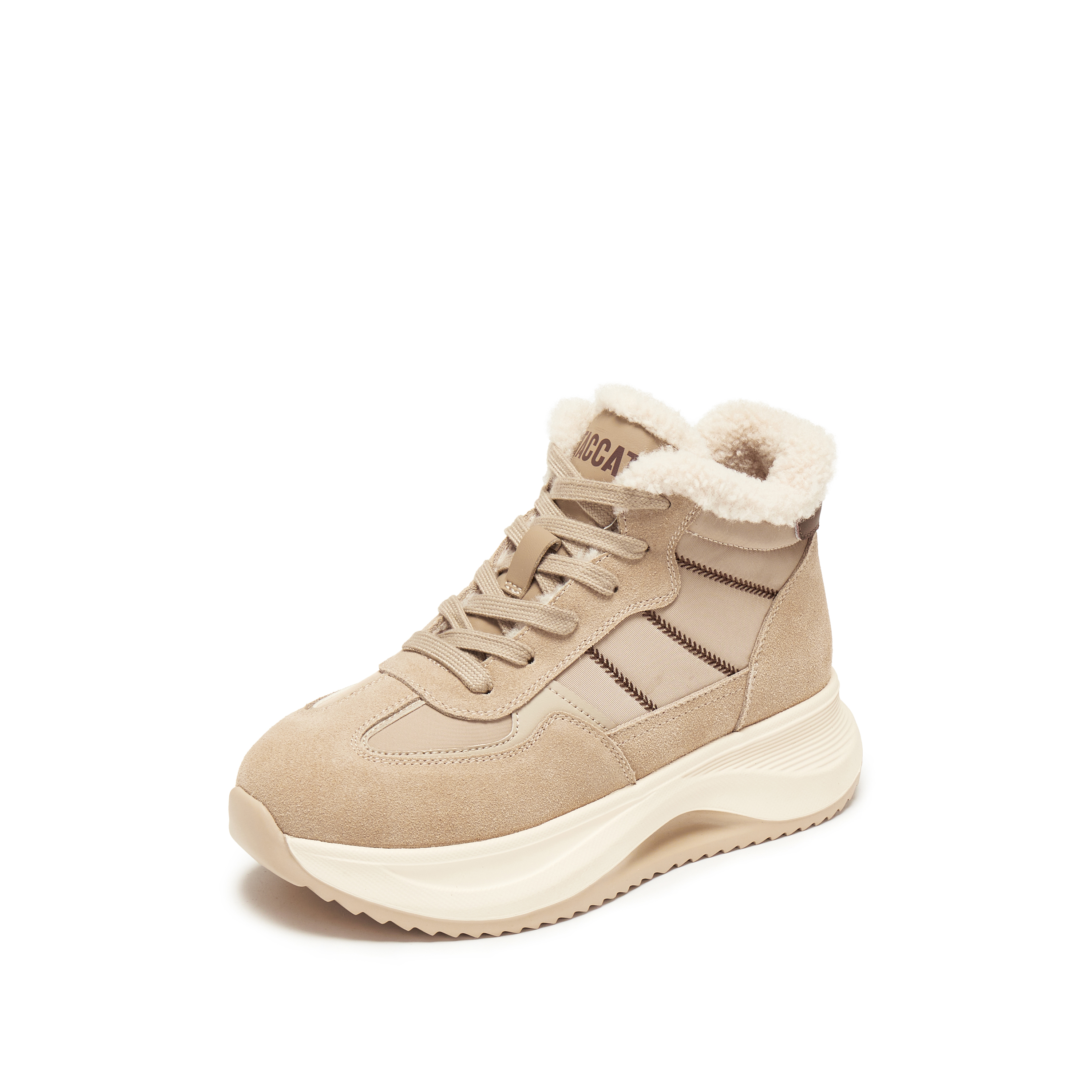 思加图2024冬季复古运动靴短靴厚底增高时装靴保暖女靴子B2558DD4