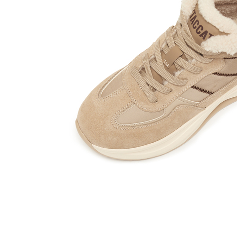 思加图2024冬季复古运动靴短靴厚底增高时装靴保暖女靴子B2558DD4