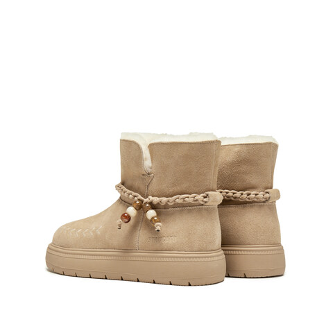 思加图2024冬季复古雪地靴毛里保暖厚底短靴时装靴女靴J5522DD4