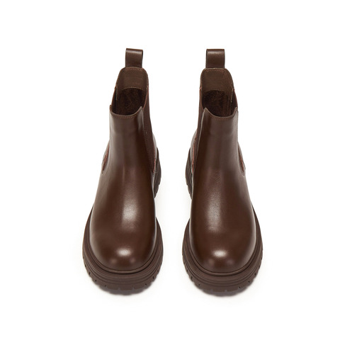 思加图2024冬季英伦风切尔西靴烟筒靴中靴时装靴女靴B6987DD4