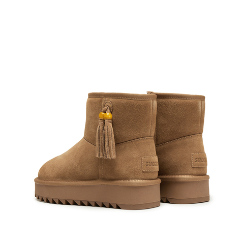 思加图2024冬季复古雪地靴毛里保暖时装靴短靴厚底女靴J2028DD4