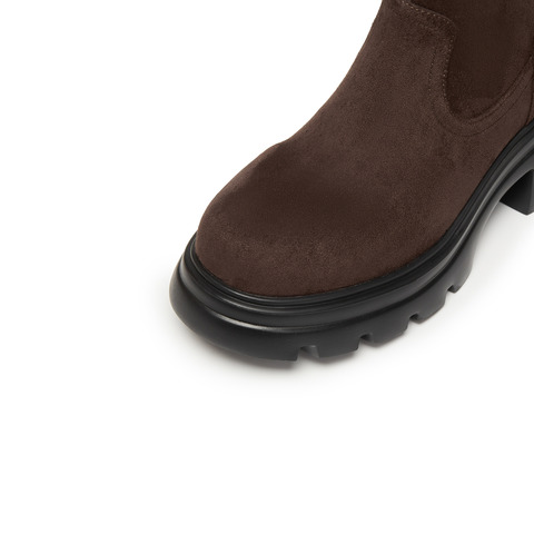 思加图2024冬季复古弹力靴瘦瘦靴中筒靴时装靴厚底女靴子J6818DZ4