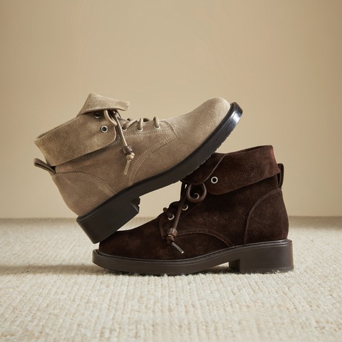 思加图2024冬季复古马丁靴中靴厚底增高时装靴女靴子B8189DZ4