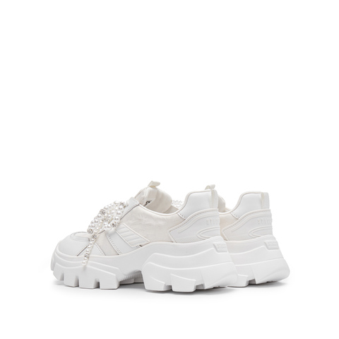 思加图2025春季新款老爹鞋运动休闲鞋厚底增高小白鞋女鞋ECE86AM5