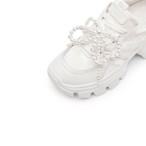 思加图2025春季新款老爹鞋运动休闲鞋厚底增高小白鞋女鞋ECE86AM5